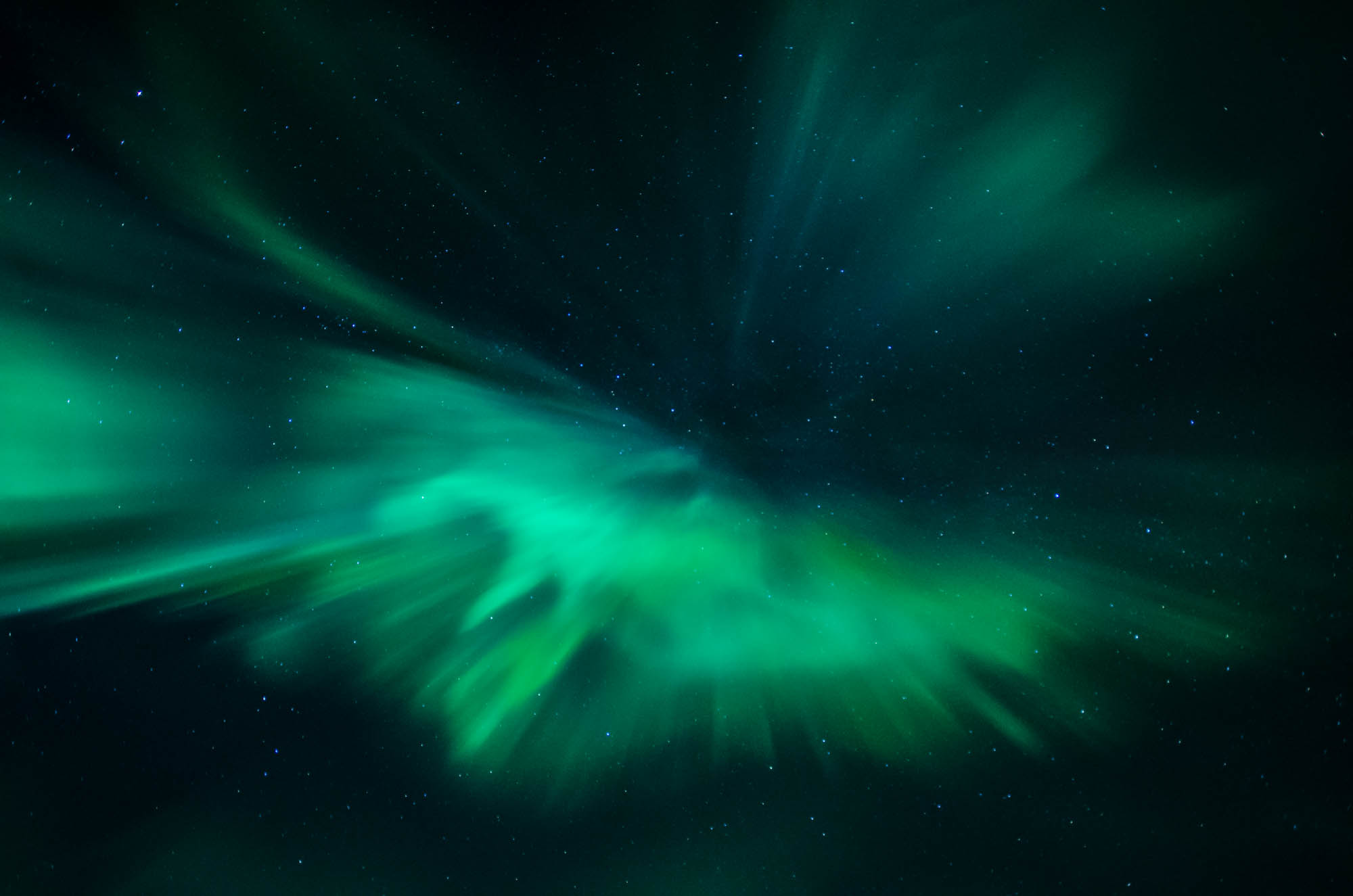 Green northern lights corona