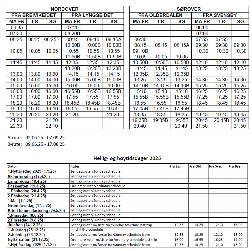 Ferry Schedule 2025