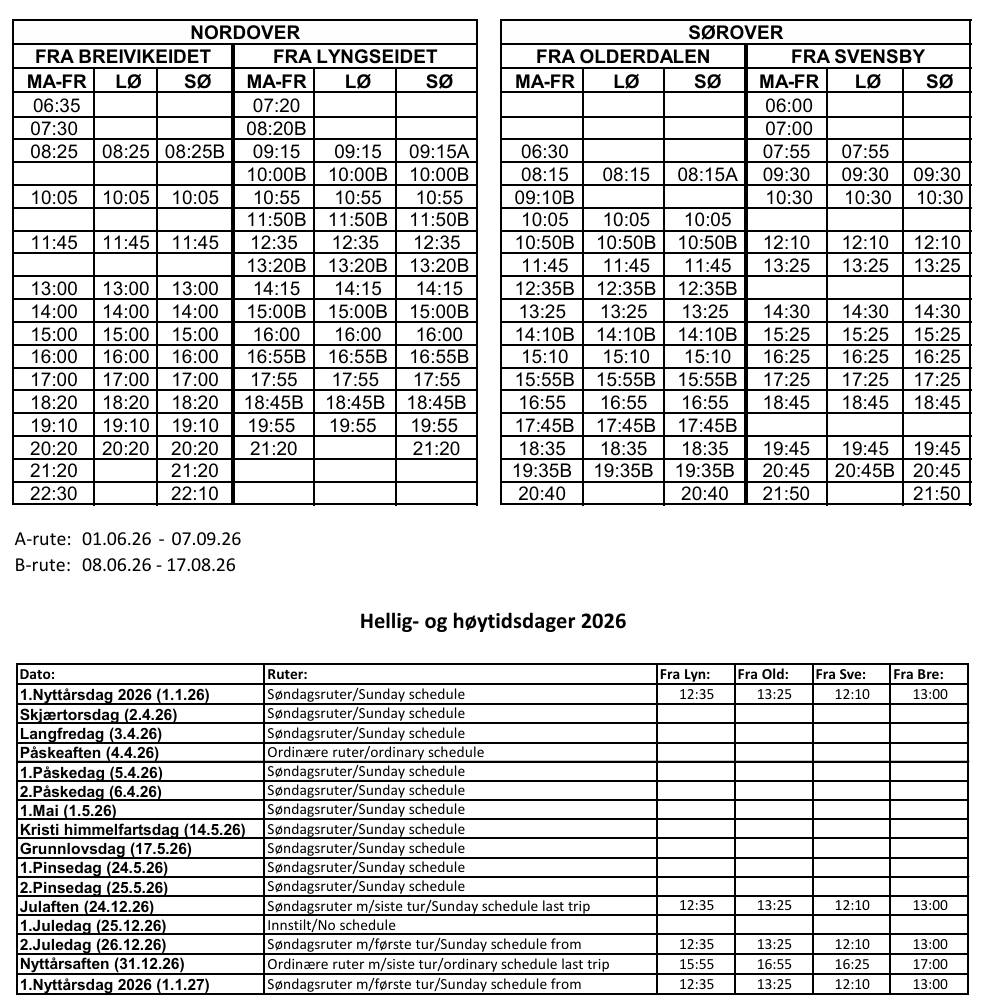 Ferry Schedule 2026