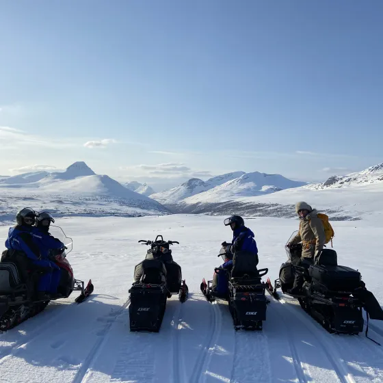 Snowmobiles in the mountains