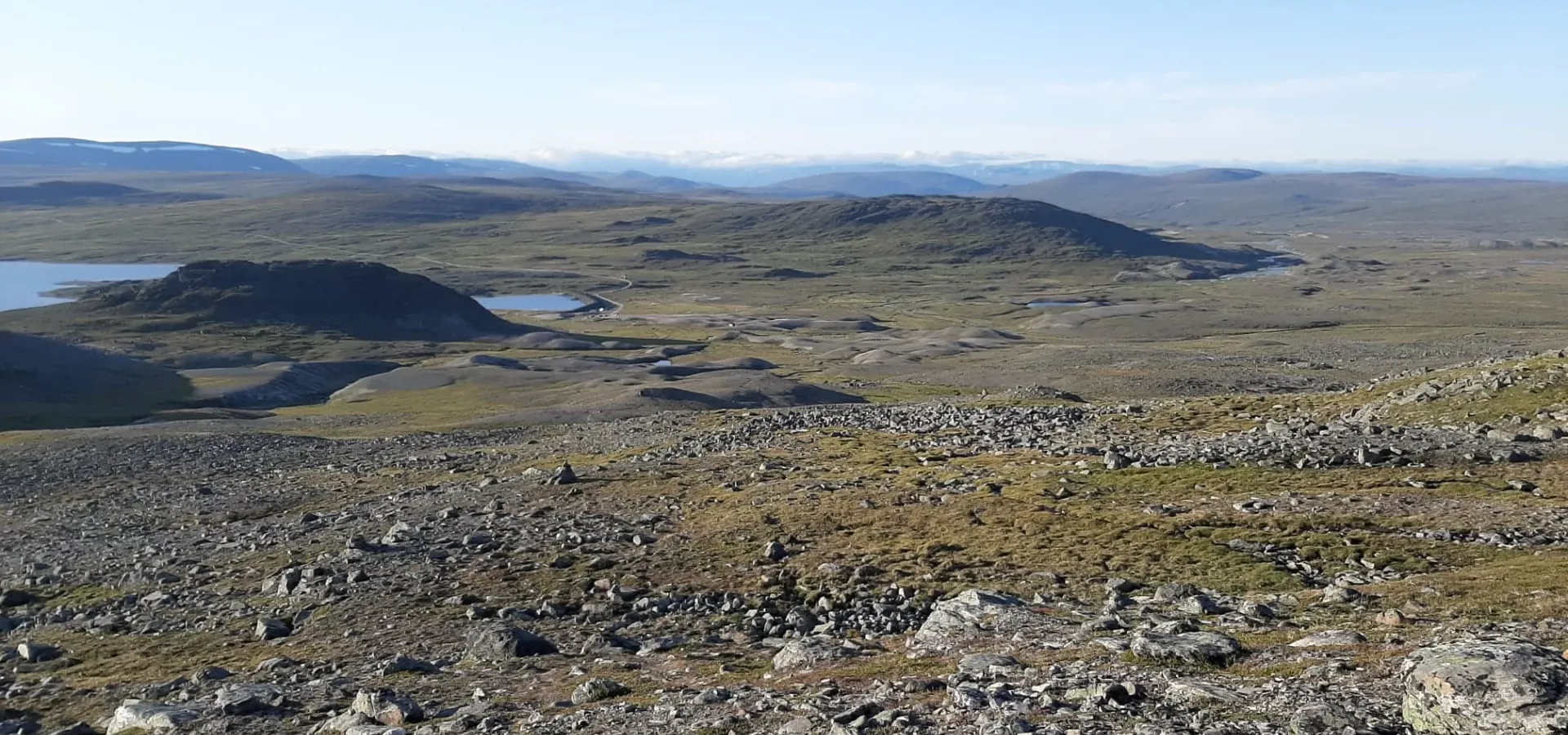 View down to open fells from higher slopes