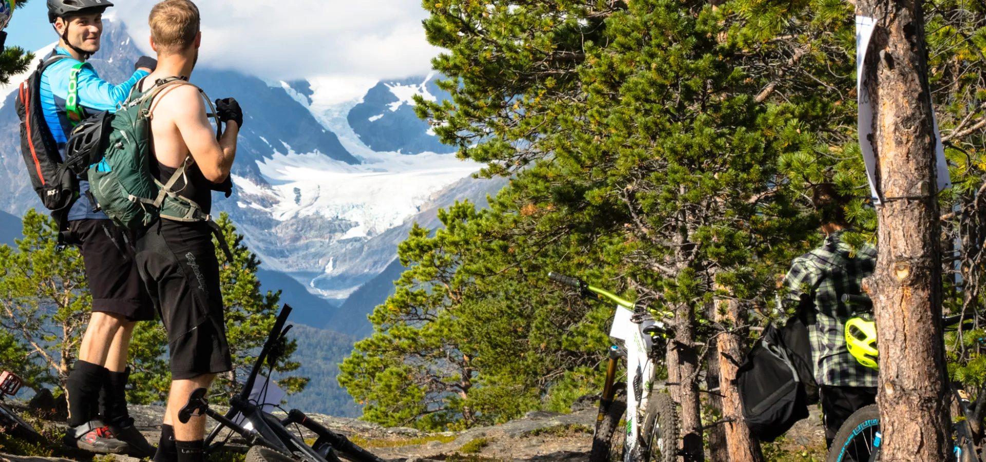 Mountain bikers enjoying the view