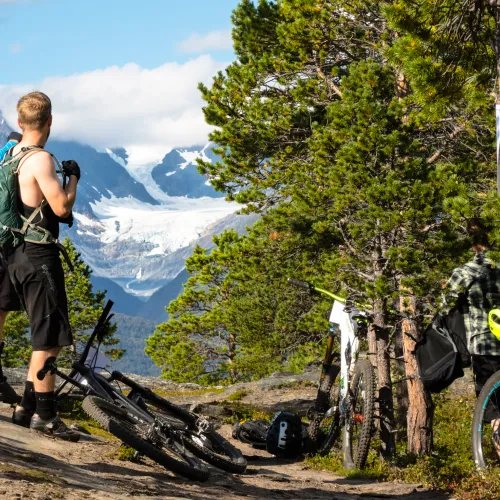 Mountain bikers enjoying the view