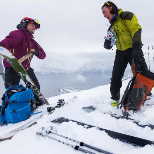 På toppen av Storhaugen, Kåfjordalpene, Nord Norge