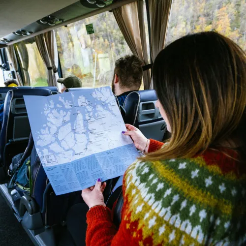 Hop on hop off bus tour in the Lyngenfjord region