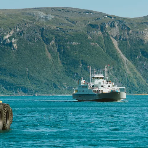 Lyngenfjord ferry arriving in Lyngseidet