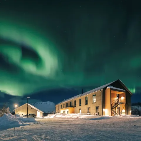 Northern Lights above Cahkal Hotel