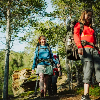 hiking in the forest