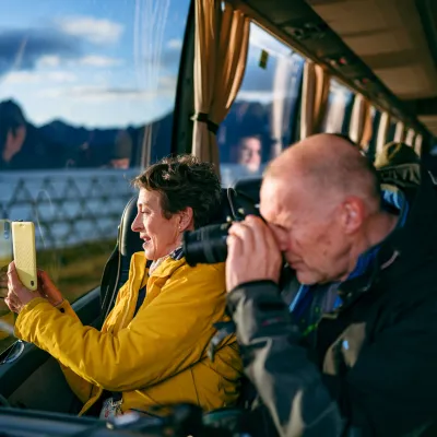 Hop on hop off bus tour in the Lyngenfjord region