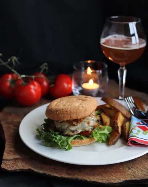 Burger på Solvind Restaurant