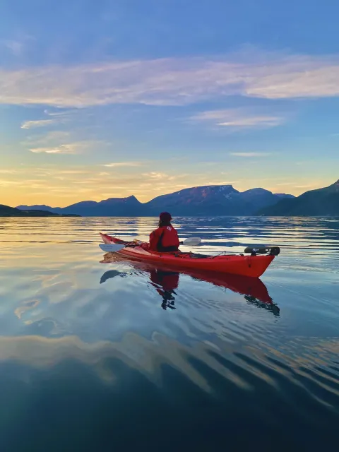 Midnight sun kayaking