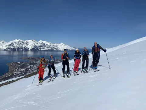Skiiers at Lyngen Lodge